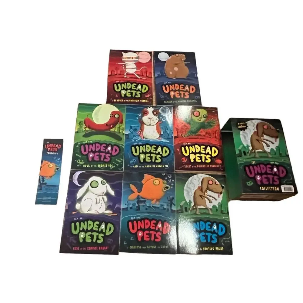BRAND NEW THE UNDEAD PETS Collection book Set 1-8 W/ Box & Bookmark Pb